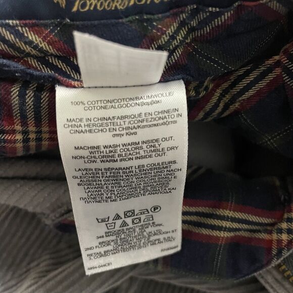 Brooks Brothers Men's W36 x L28 Gray Flat Front Heavyweight Corduroy Pants - Picture 6 of 8